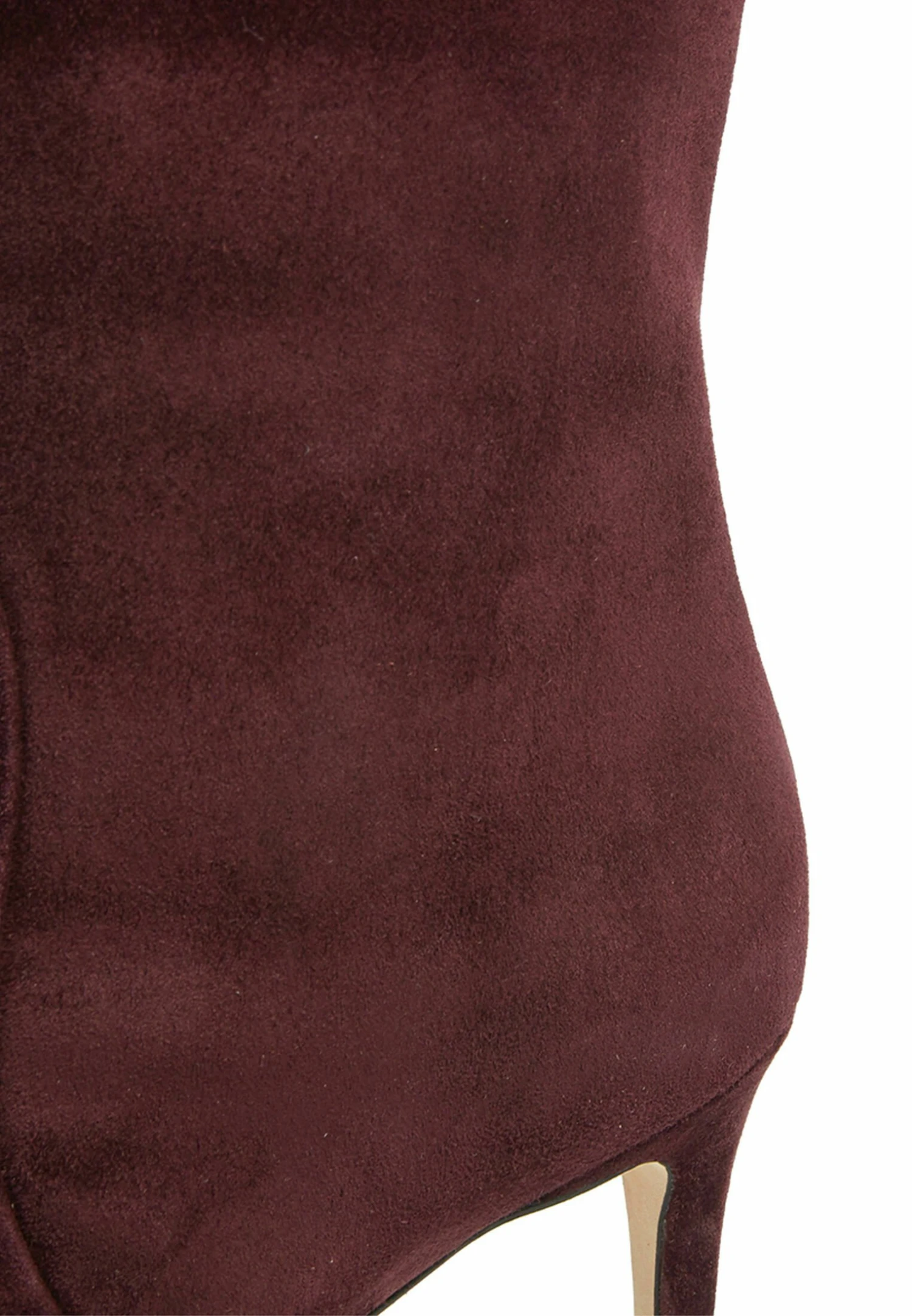 Carra Taupe - Overknee Laarzen - Burgundy Suede - Afbeelding 4