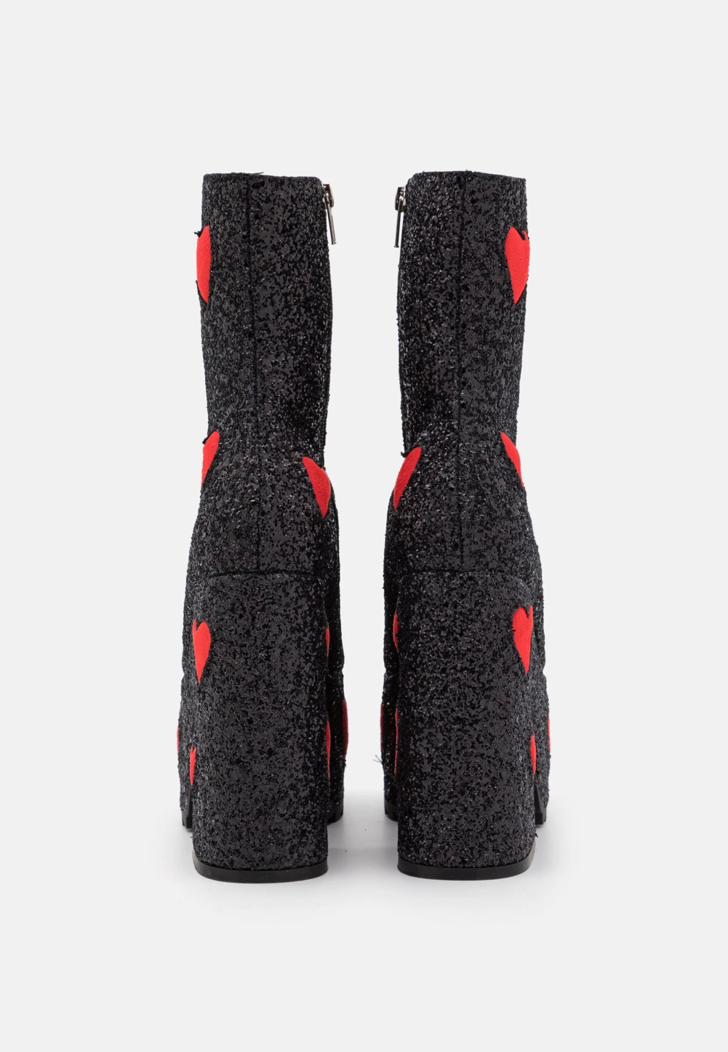 Lamoda Keeper Chunky Platform Ankle Boots - Enkellaarsjes Met Hoge Hak - Black/Red - Afbeelding 4