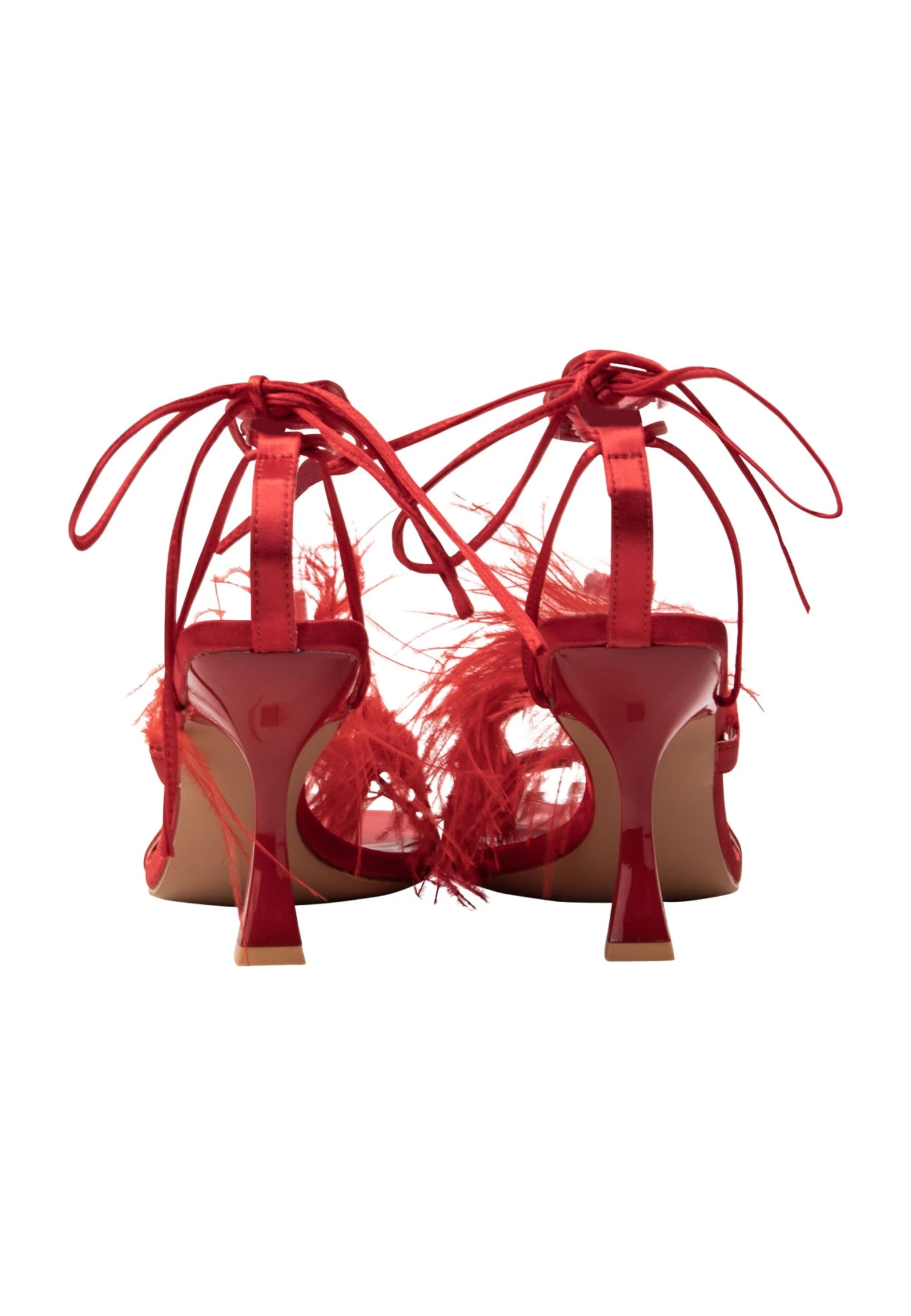 Faina Mit Federn - Sandalen Met Hoge Hak - Rot - Afbeelding 5