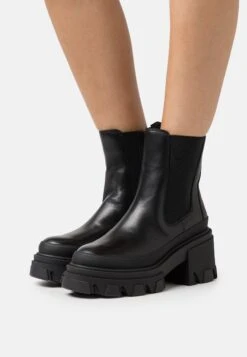 Talanariel - Enkellaarsjes Met Plateauzool - Black