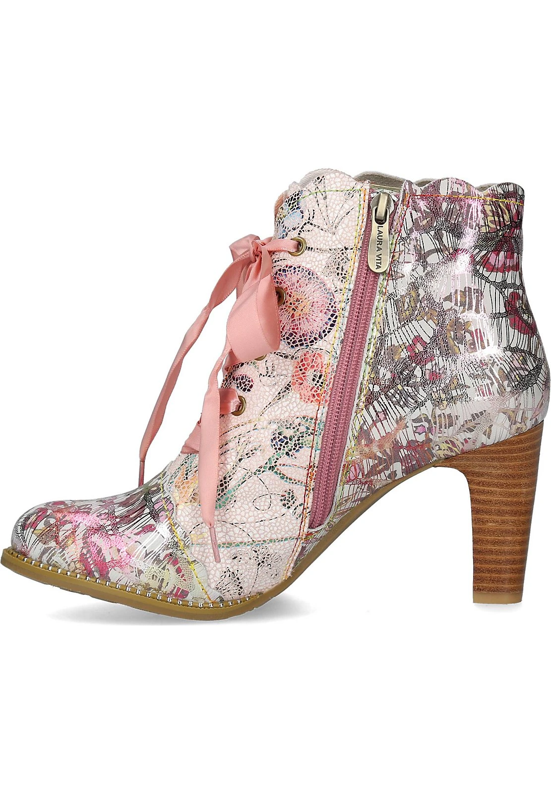 Laura Vita Alcbaneo- Enkellaarsjes Met Hoge Hak - Rosa Kombi