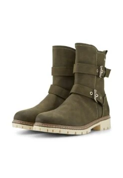 Tom Tailor Licence Mit Block Absatz - Cowboy-/Bikerlaarsjes - Khaki