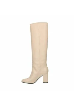 Mit Absatz Und Hohem Schaft - Laarzen Met Hoge Hak - Off White