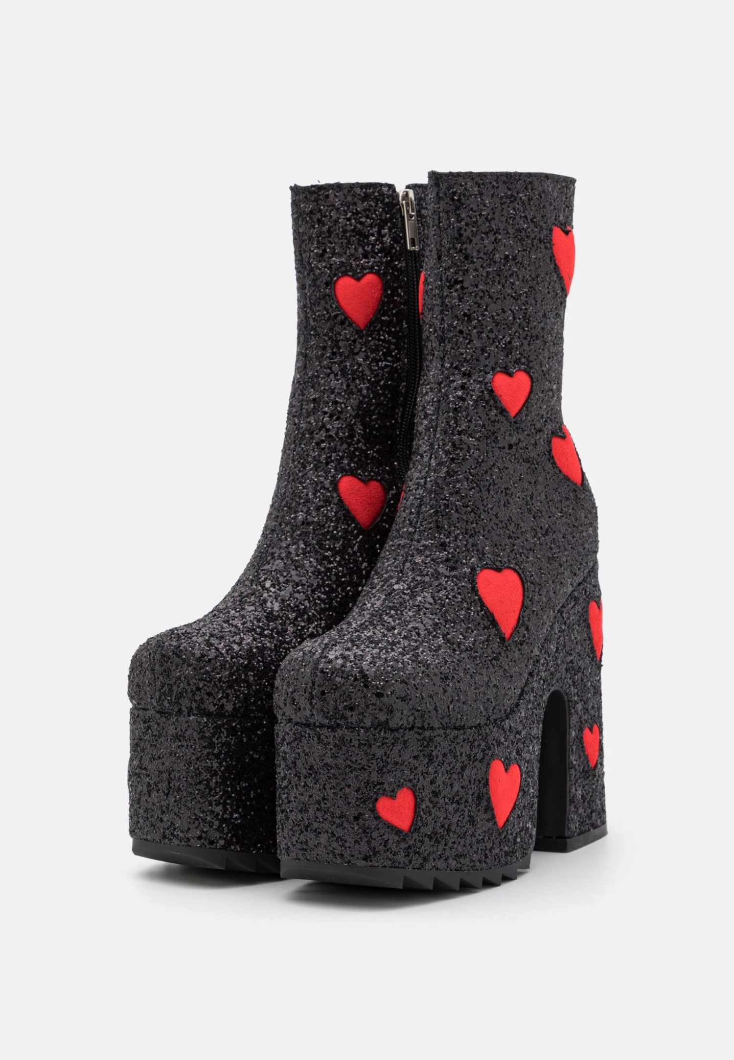 Lamoda Keeper Chunky Platform Ankle Boots - Enkellaarsjes Met Hoge Hak - Black/Red - Afbeelding 3